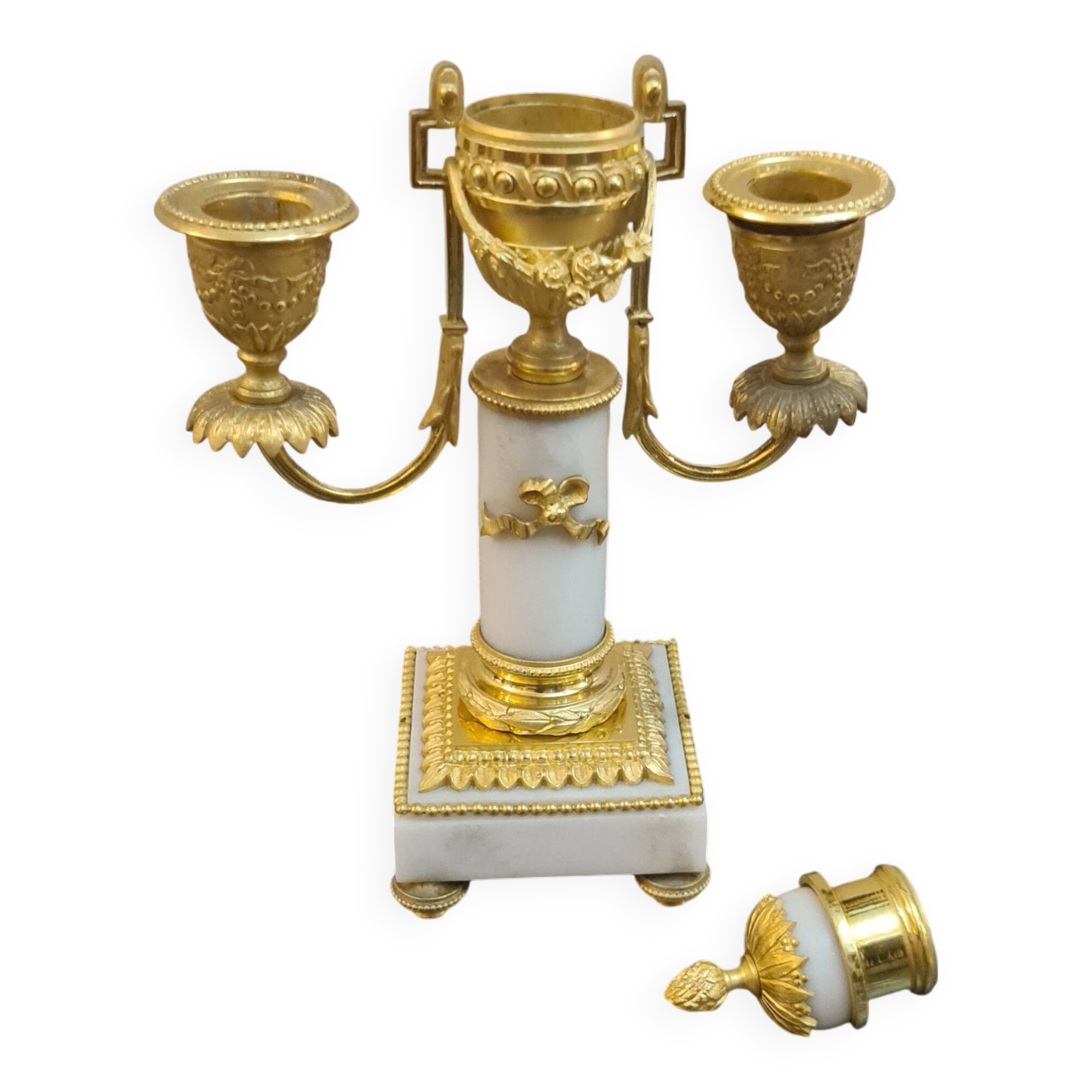 Fireplace set signed Planchon, 19th century