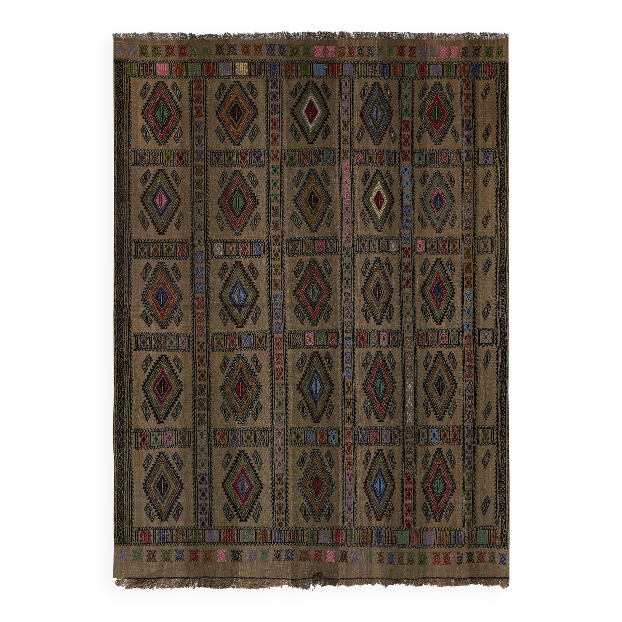 Vintage Turkish Oushak Handwoven Rug 173x236 cm