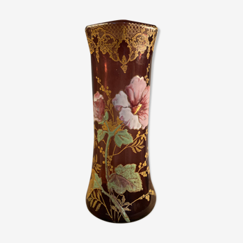Vase enamelled legras era art nouveau