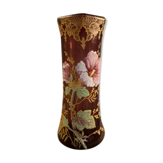 Vase enamelled legras era art nouveau