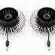 Pair of vintage lamps in black metal and chrome – 1970s