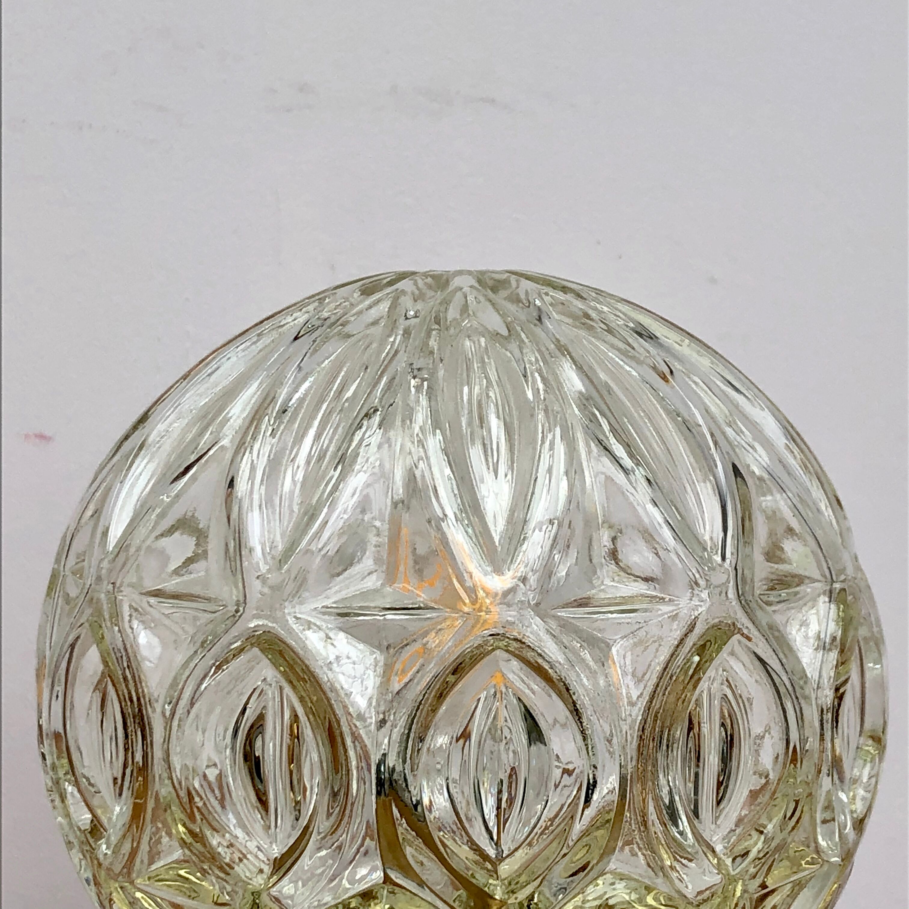Vintage moulded glass globe-laying lamp