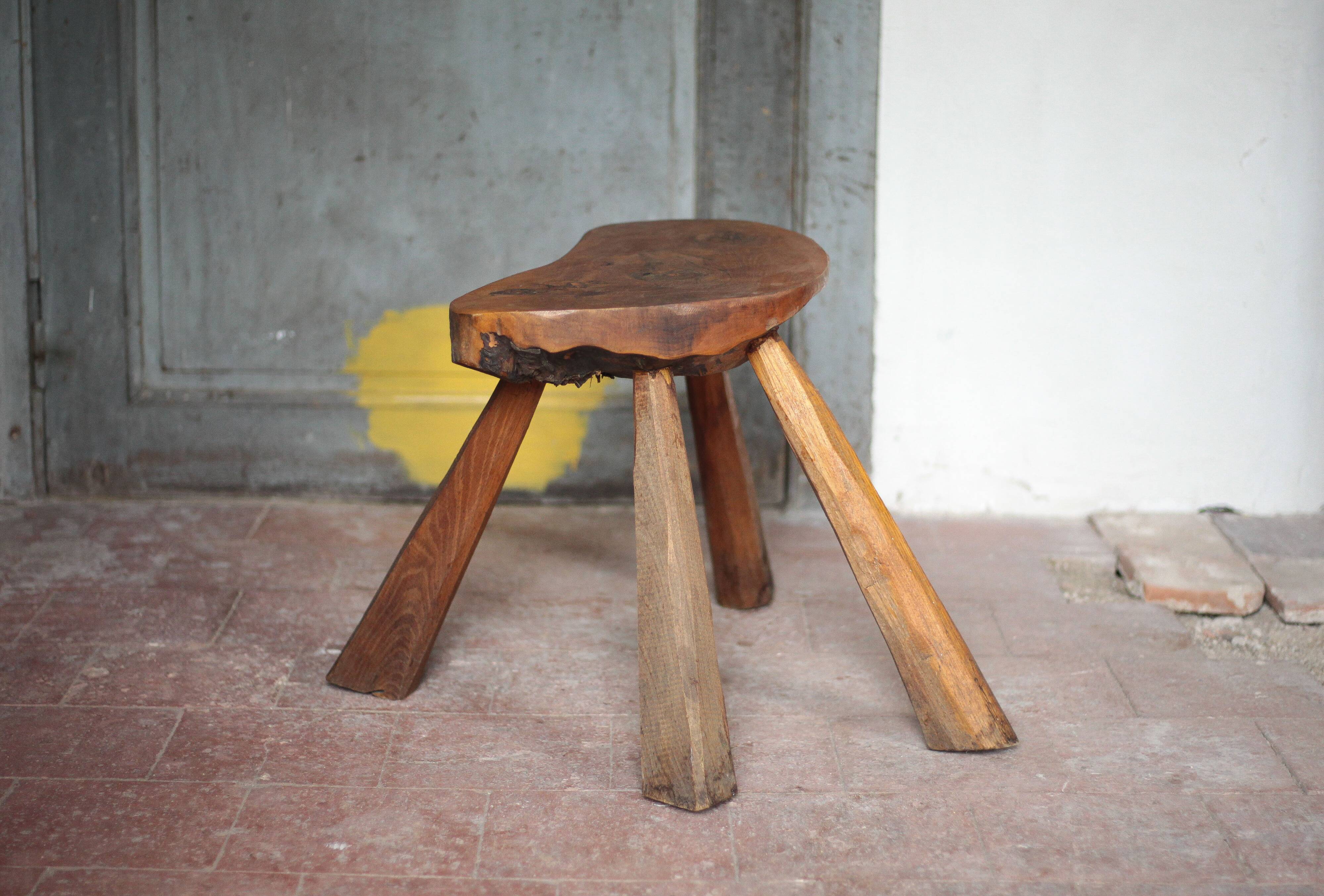 Vintage stool, wooden stool, stool, plant stand, interior decoration
