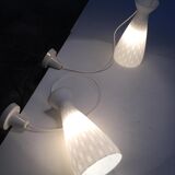 Set of 3 lamps suspended in glass by Louis Kalff for Philips