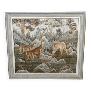 Importante tenture Indochinoise - vers 1940