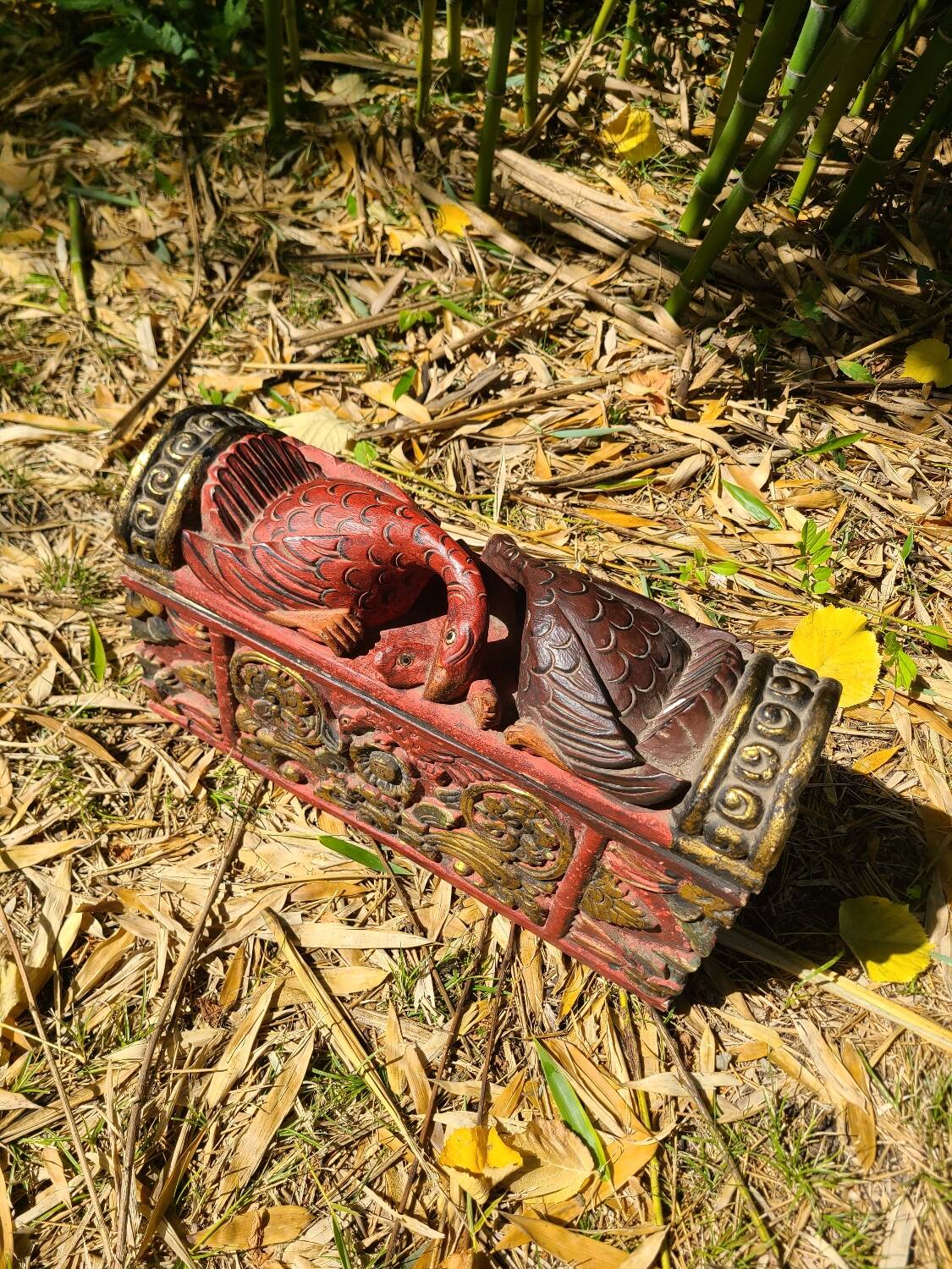 Balinese carved wooden box