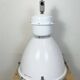 Large White Enamel Industrial Factory Lamp with Glass Cover, 1990s