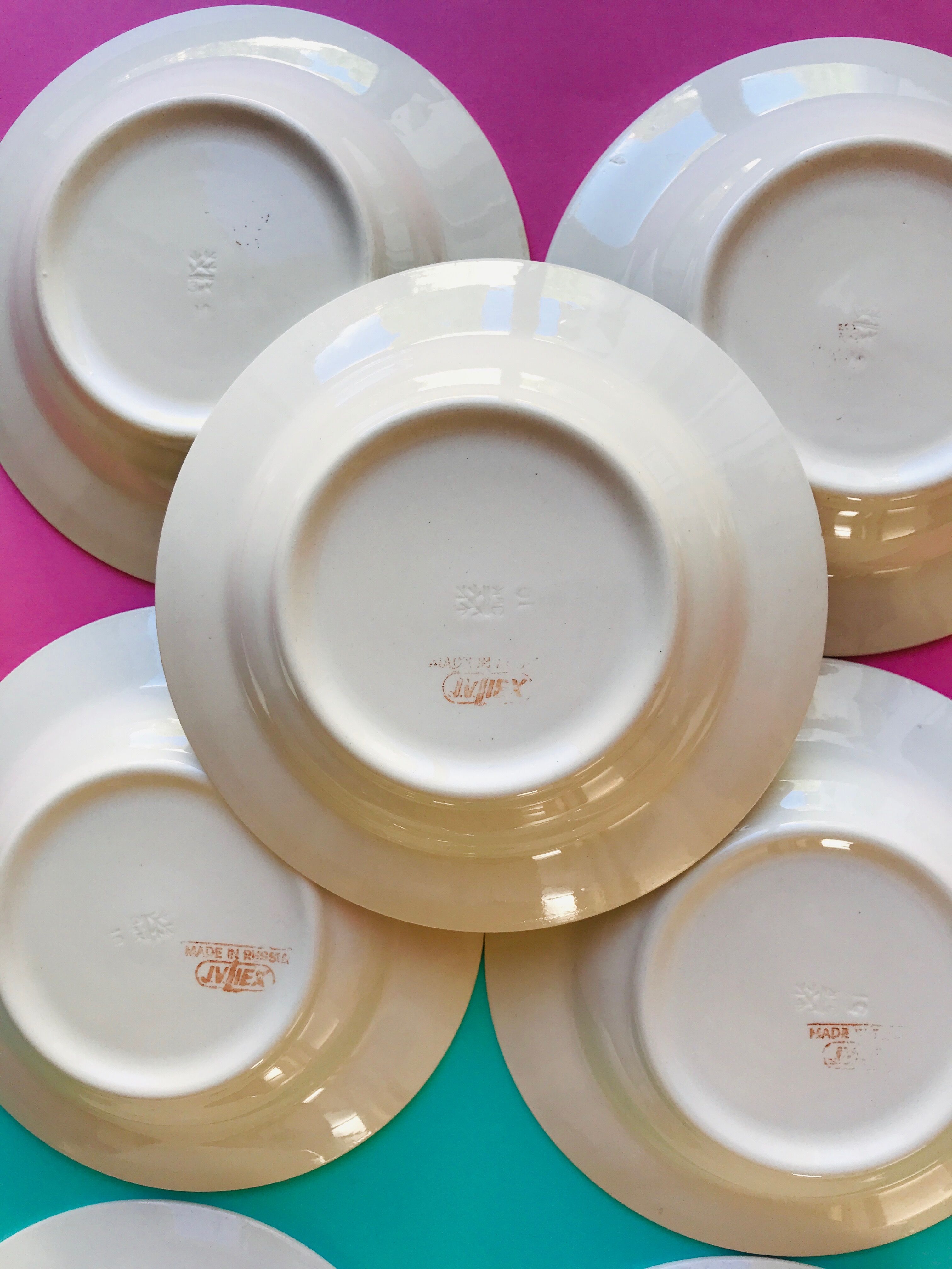 Hollow plate in faience pattern vintage blue bird j.v liex