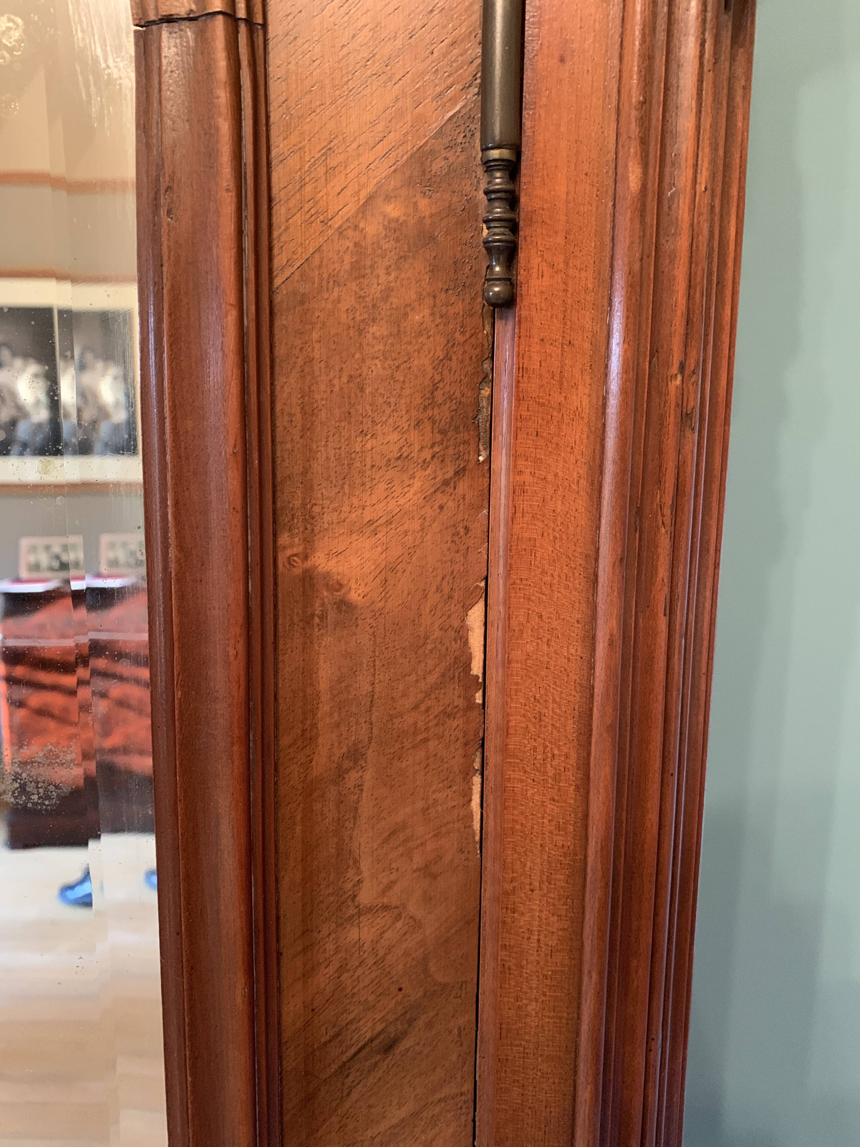 Louis XV Rocaille cabinet in walnut with bevelled mirrors