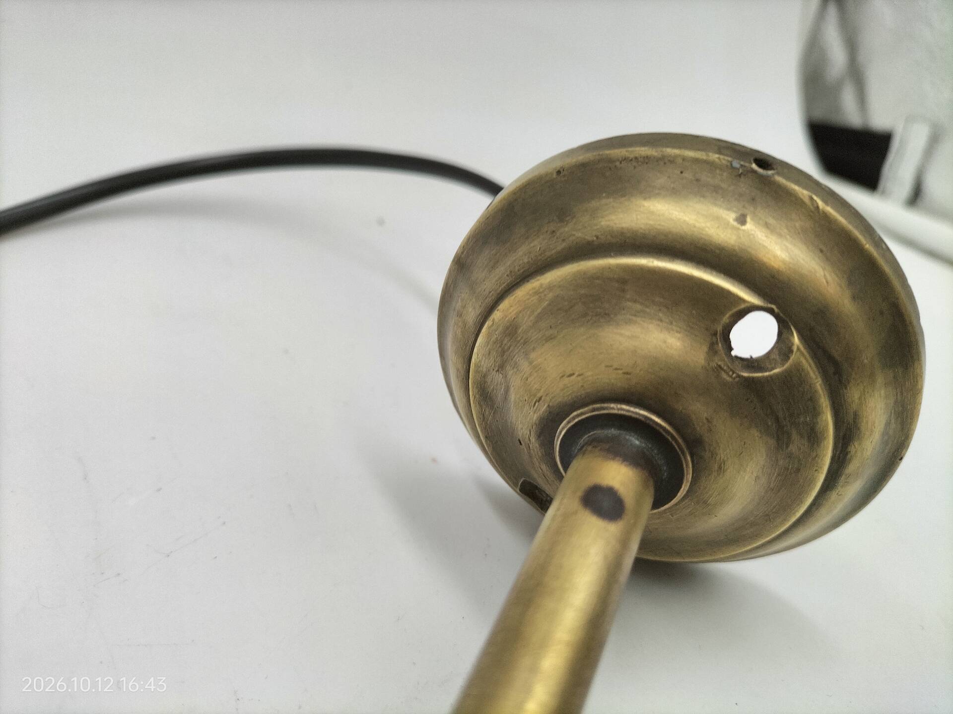 Brass and glass wall light