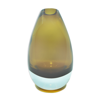 Scandinavian amber glass vase