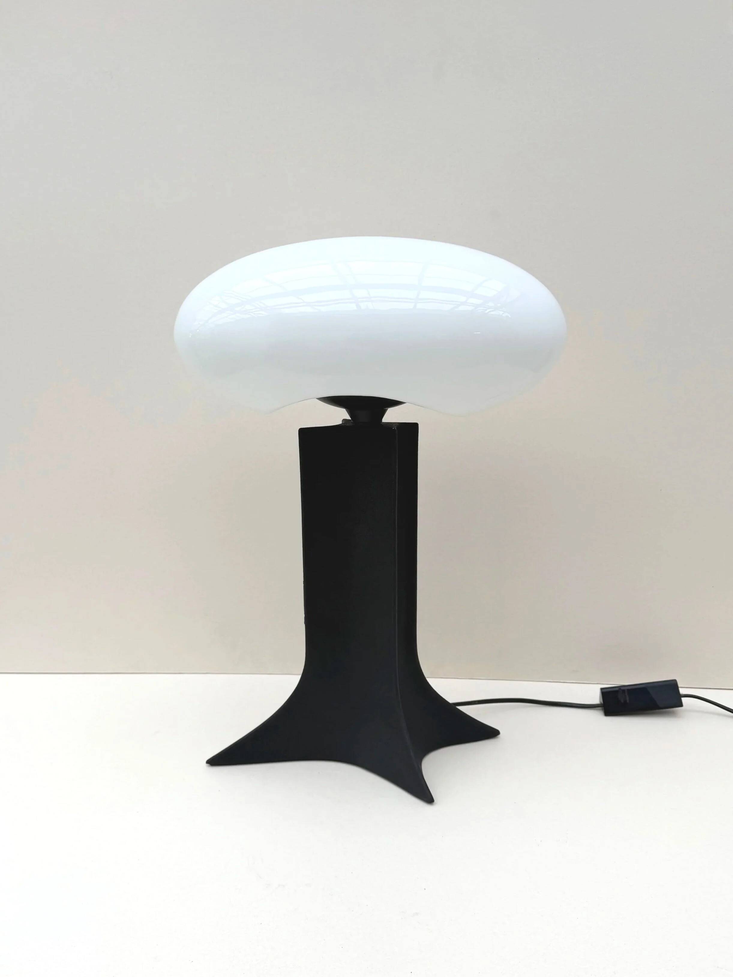 "mikos" lamp by diego chilo for sirrah in plastic and opaline, 1992
