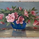 Old painting, still life with seringats, signed and dated 1953
