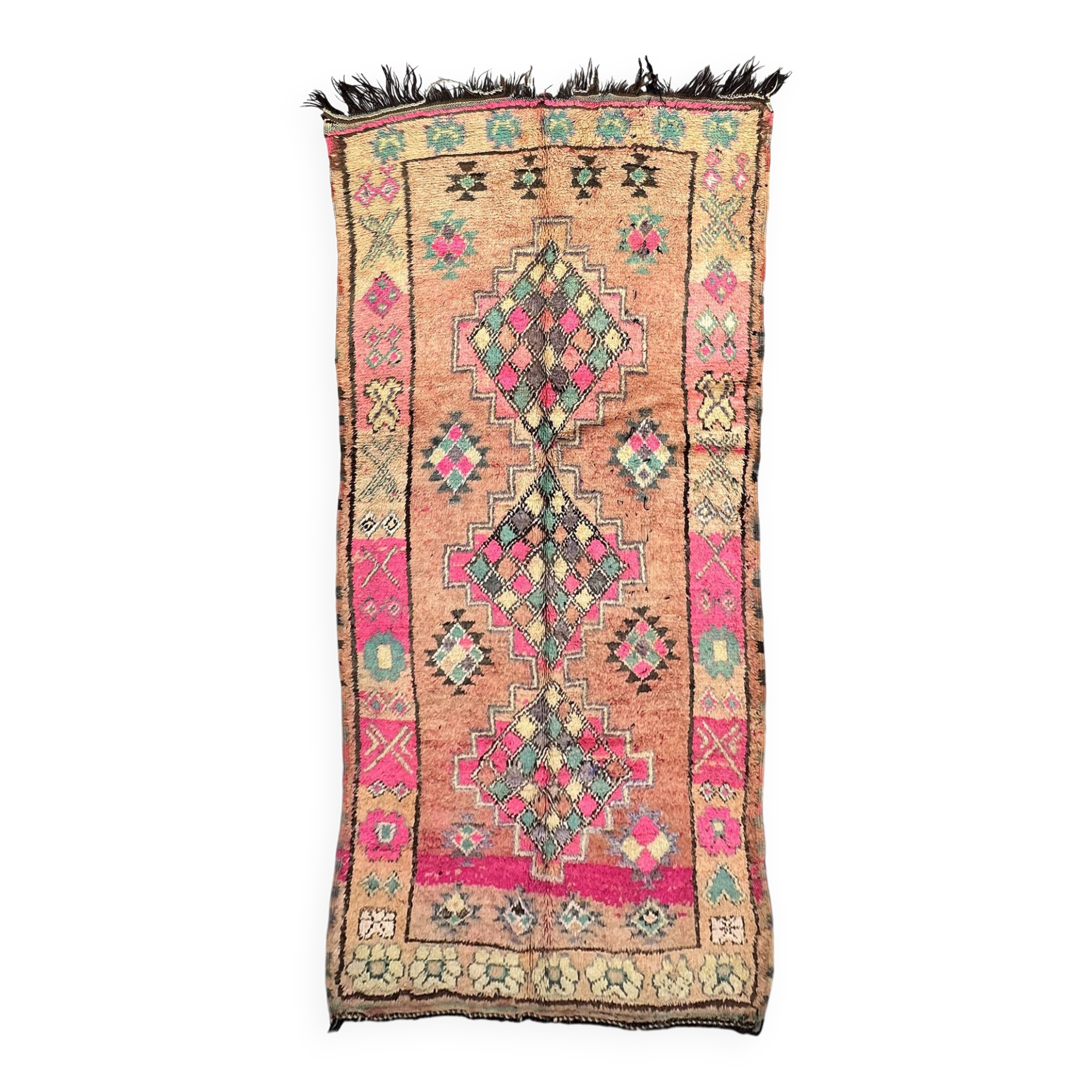 Colorful Boujad Moroccan rug - 162 x 372 cm