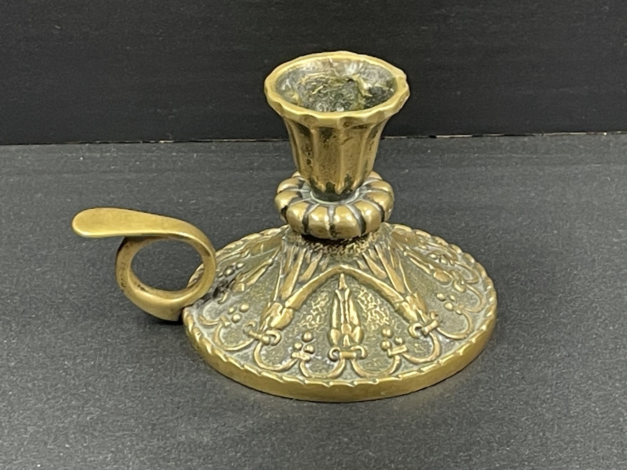 Solid Bronze candle holder, said candle holder for walking or Cellar Rat