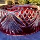 Fruit bowl or centrepiece in ruby red st. louis crystal décor.