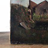 Painting on canvas alpine landscape