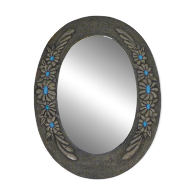 Miroir ovale Fleurs