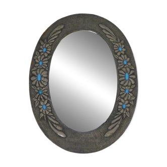Miroir ovale Fleurs