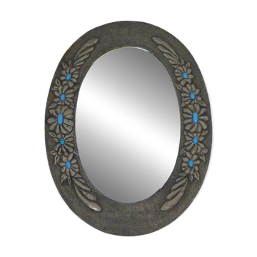 Miroir ovale Fleurs