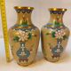 Pair of small cloisonné vases with Japanese polychrome decoration