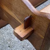 Rustic oak farmhouse coffee table, monastery style, 1950s