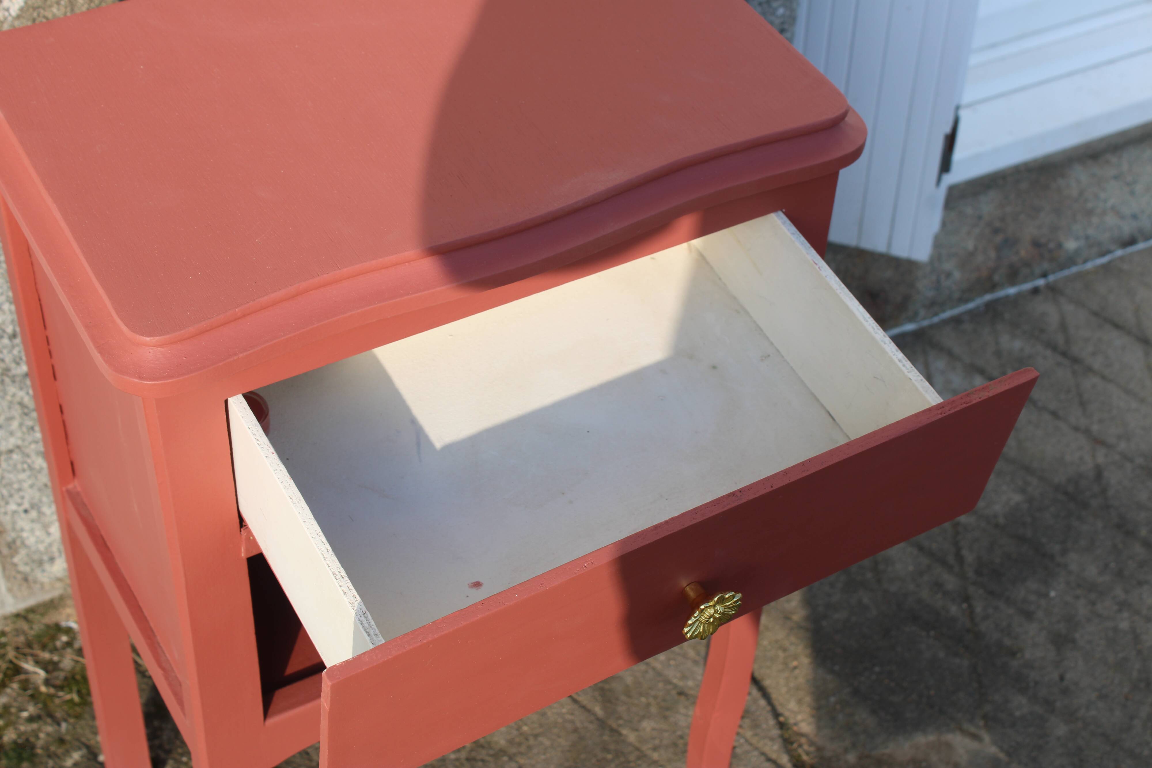 Terracotta pink bedside table