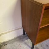 Sober vintage box furniture on adjustable metal feet