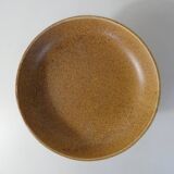 old large stoneware compotier plate on vintage foot