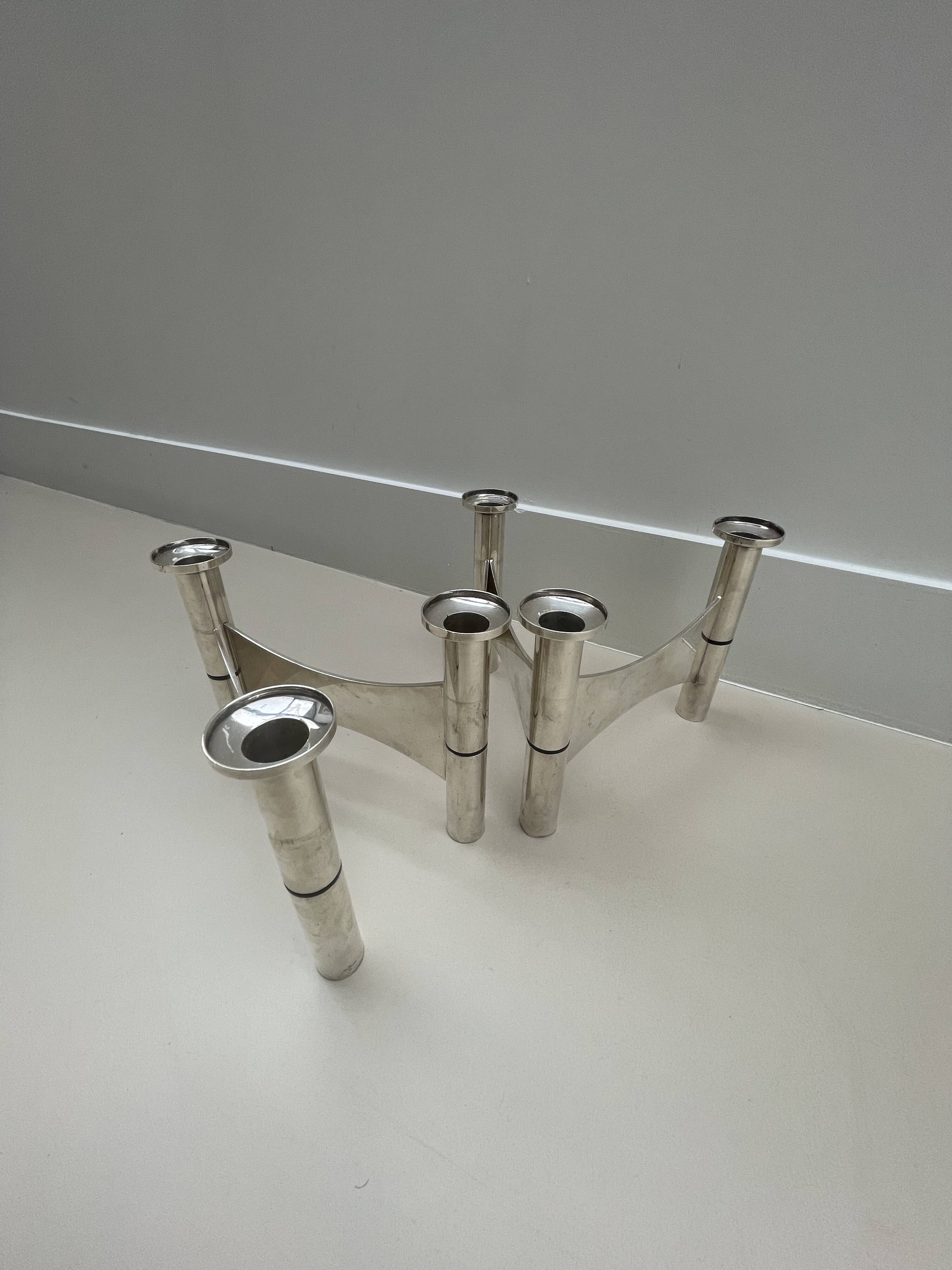 Candle Holder in Silver Metal