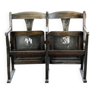Vintage Cinema Seats, 1930s, Set of 2