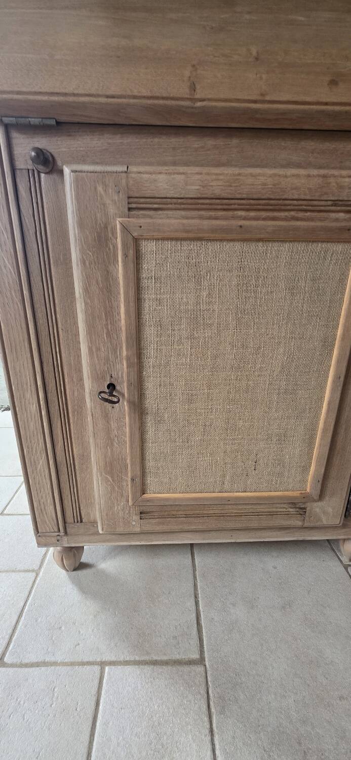 Vintage raw oak secretary