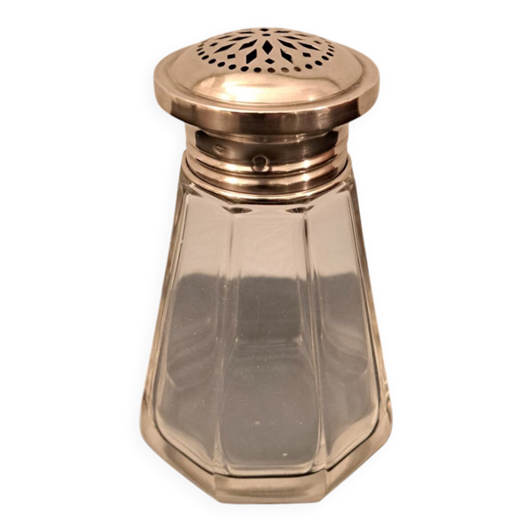 Saupoudreuse en argent et cristal art déco