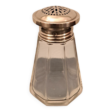 Art Deco silver and crystal shaker