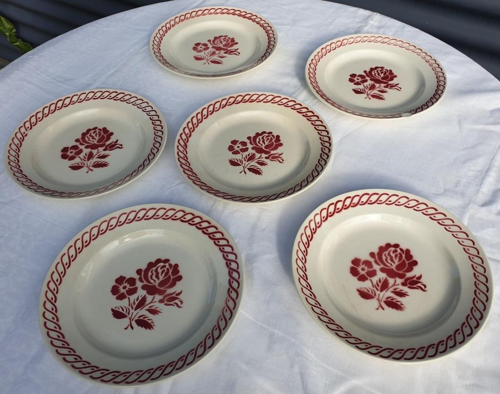 Set 6 plates Gien France Claire