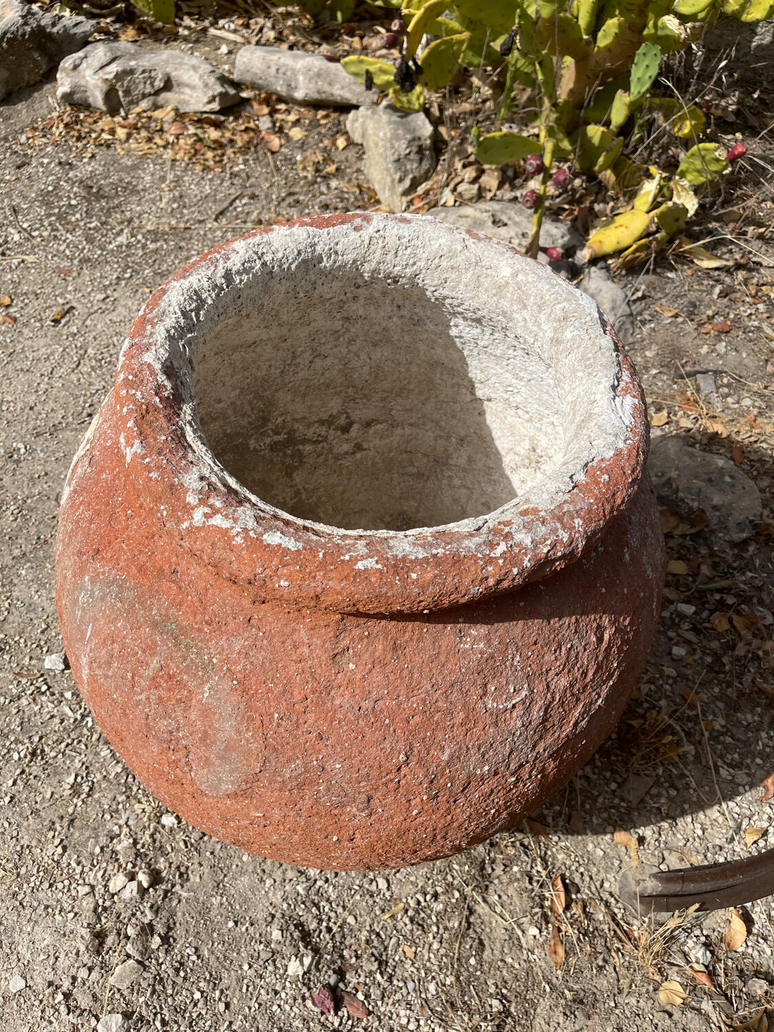 Ancient terracotta pottery jar