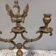 2-arm bronze candlestick, with eagle, 19th century