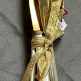 Set of six dessert knives, silver handle