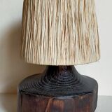 Brutalist free-form lamp in solid wood 60s