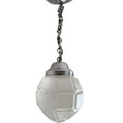 Art Deco glass and chrome pendant light