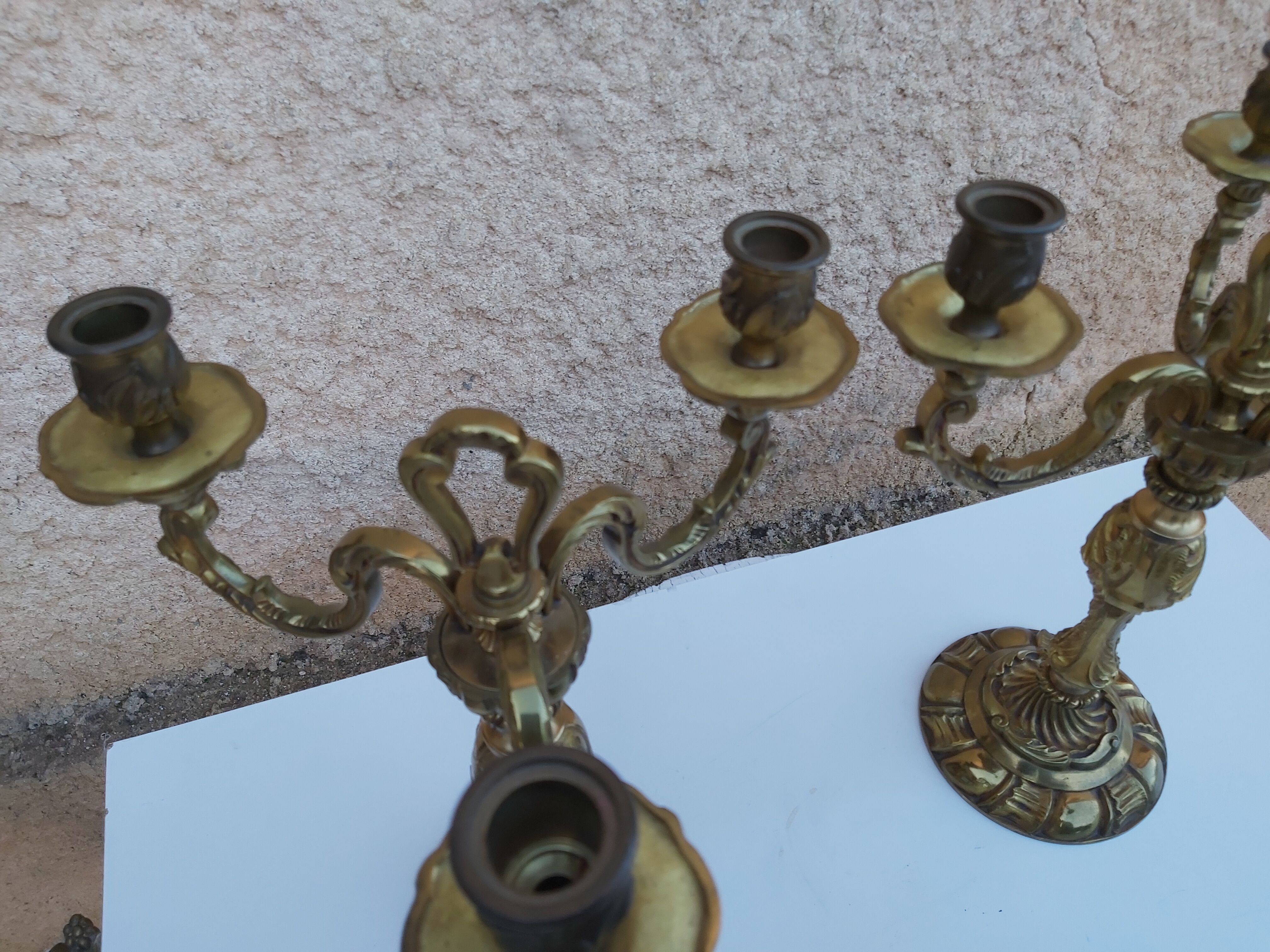 Pair of bronze candlesticks