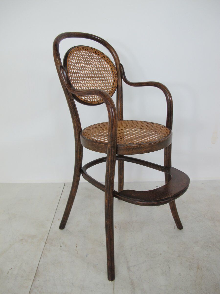 High chair for children in curved wood by Michael Thonet for Thonet