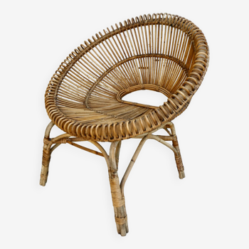 Rattan basket armchair from the 60s