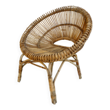 Rattan basket armchair from the 60s