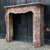 Louis XV style fireplace in Rance marble circa 1900
