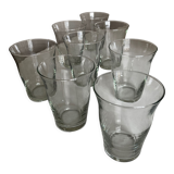Set of 8 glasses cups corrugations 1960 mid century modern