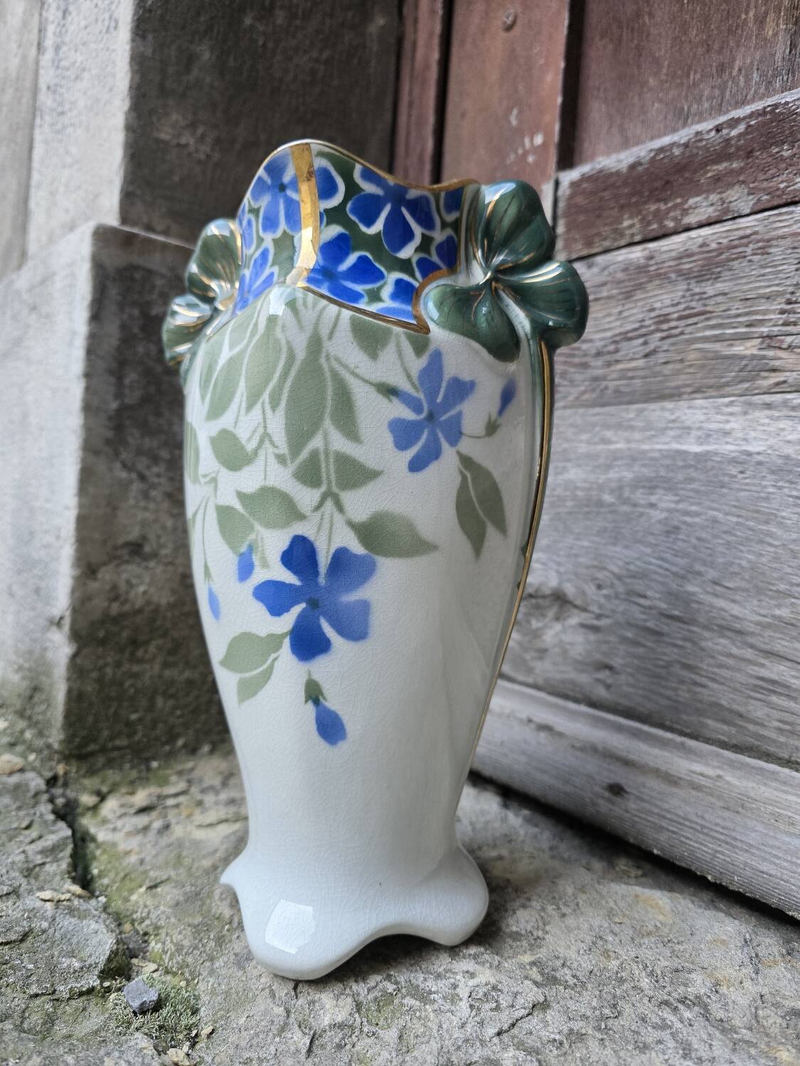 Set of two vases and a planter Luneville KG early 20th century