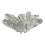 Vintage 70s organic shaped crystal ashtray