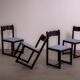 Italian beech and boucle dining chairs