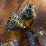 Pair of brass railway wall sconces, DLC Wagon Lit lamps